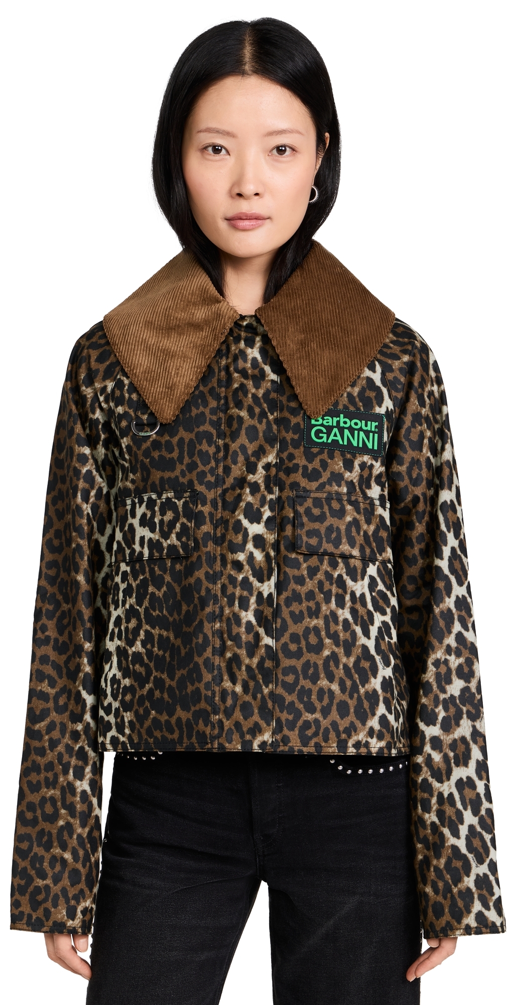 Barbour Barbour x Ganni Printed Wax Anorak Smock Jacket Leopard Print/Classic 8