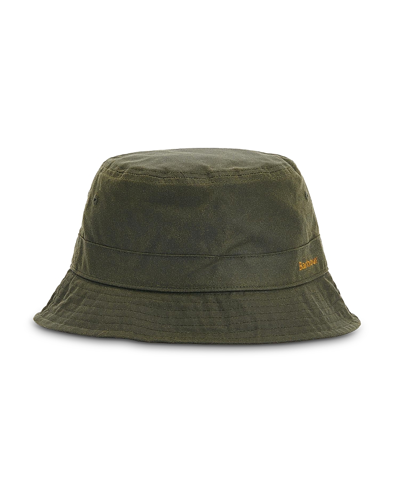 Barbour Belsay Logo Embroidered Waxed Bucket Hat