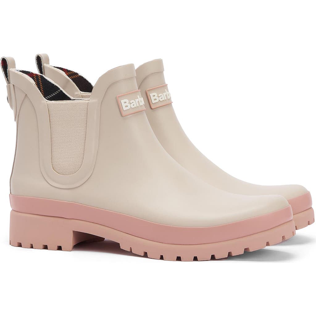 Barbour Mallow Chelsea Rain Boot in Beige Pepper/Pink Rust at Nordstrom, Size 5