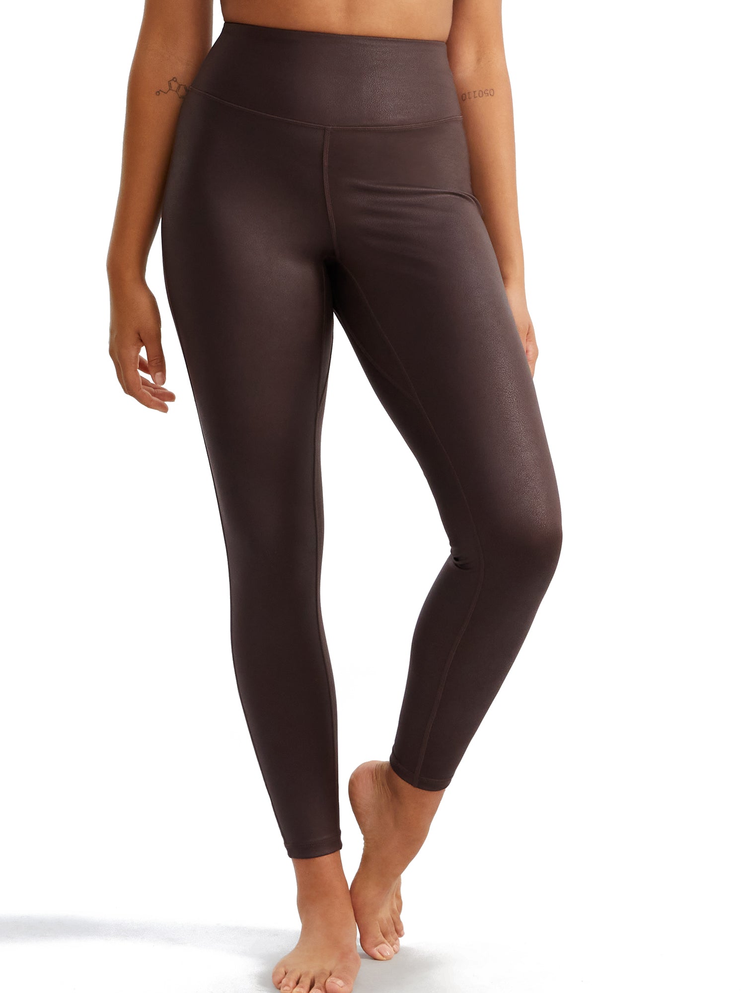 Bare Women's Faux Leather High-Waist Leggings