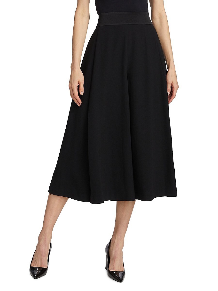 Barneys New York Women's Crop Wide-Leg Pants - Black - Size S