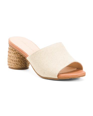 Baylee Linen Heeled Sandals for Women | Textile/Man-Made Sole