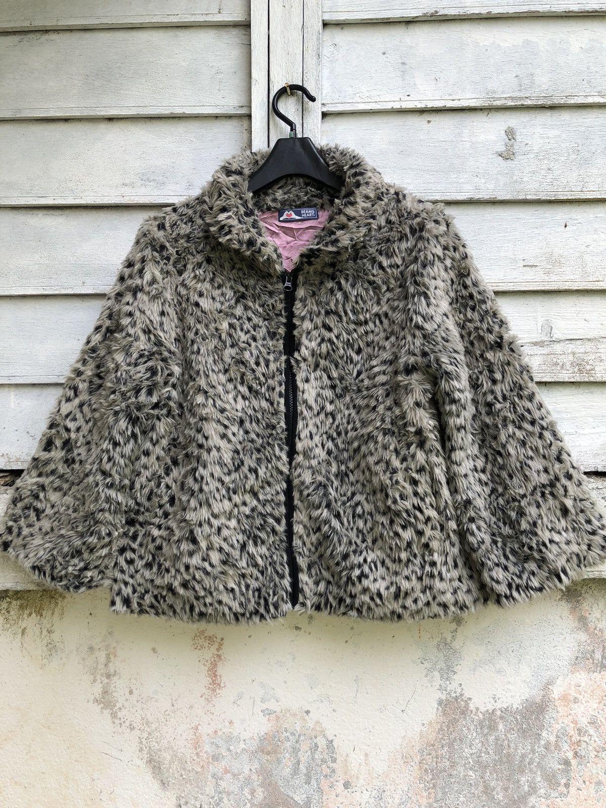 Beams Plus x Mink Fur Coat Beams Heart Faux Fur Cropped Jacket in Dark Leopard, Women's (Size Small)