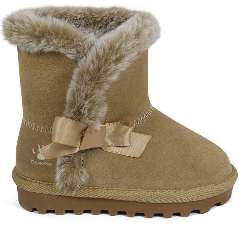 Bearpaw Toddler Julia Suede Boots with Faux-Fur Light Brown, 4 - Winter Boots at Academy Sports