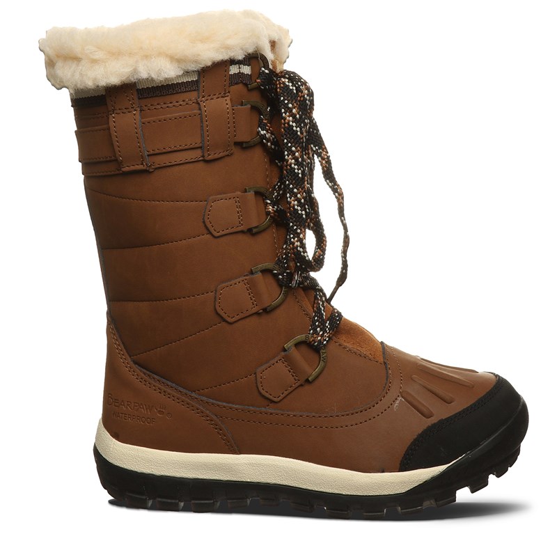 Bearpaw Women's Desdemona Waterproof Lace Up Snow Boots (Hickory II Suede) - Size 5.0 M