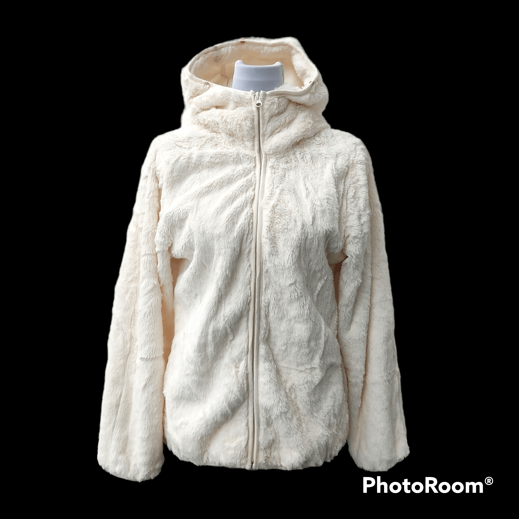 Beauty Beast x Hysteric Glamour Semantic Design Snow White Faux Fur Hoodie Jacket in White/Light Cream, Women's (Size Medium)