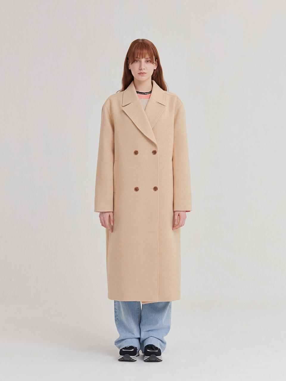 Beige Wool Double Coat - Women