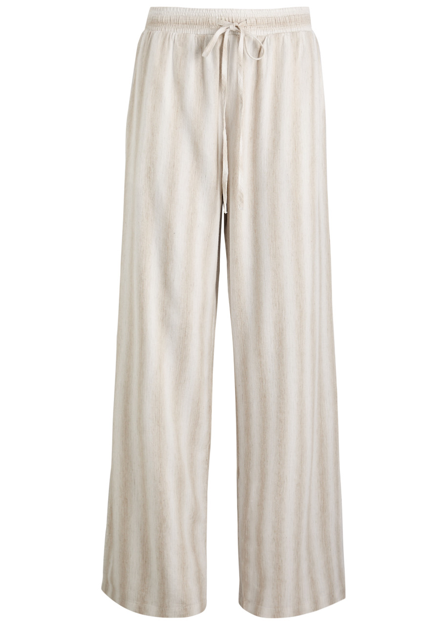 Bella Dahl Striped Wide-leg Trousers - Beige - L (UK14 / L)