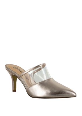 Bella-Vita Women's Blakely 2 Heeled Mules, Champagne, 12M