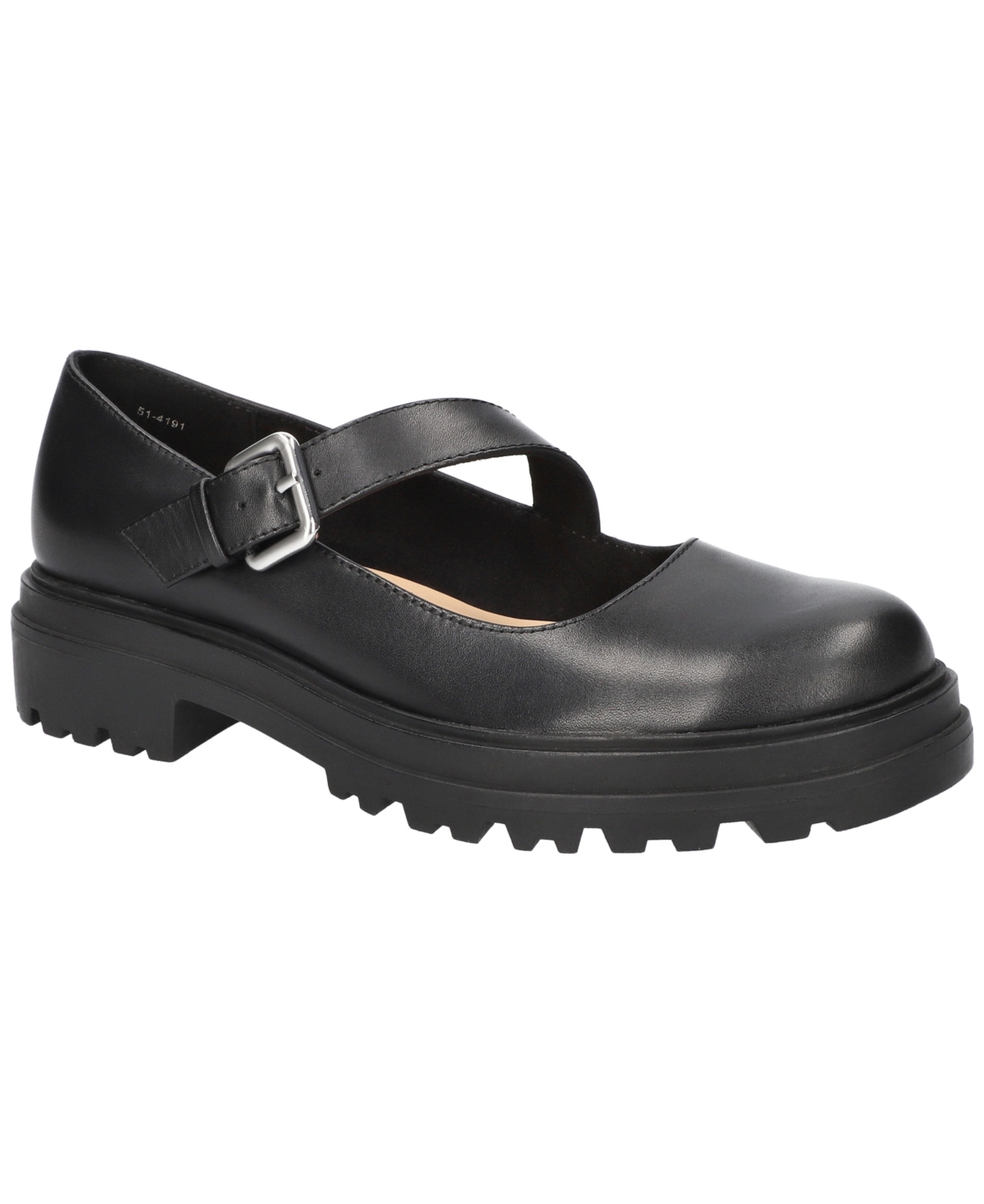 Bella Vita Women's Britt Comfort Mary Janes Shoes - Black Leather