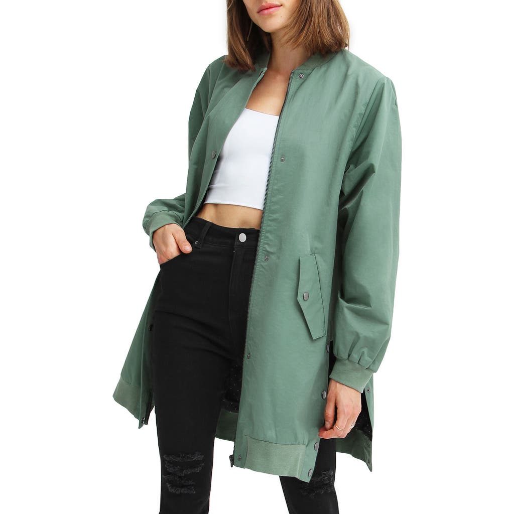 Belle & Bloom BELLE AND BLOOM Chasing You Long Bomber Jacket in Military at Nordstrom Rack, Size Large