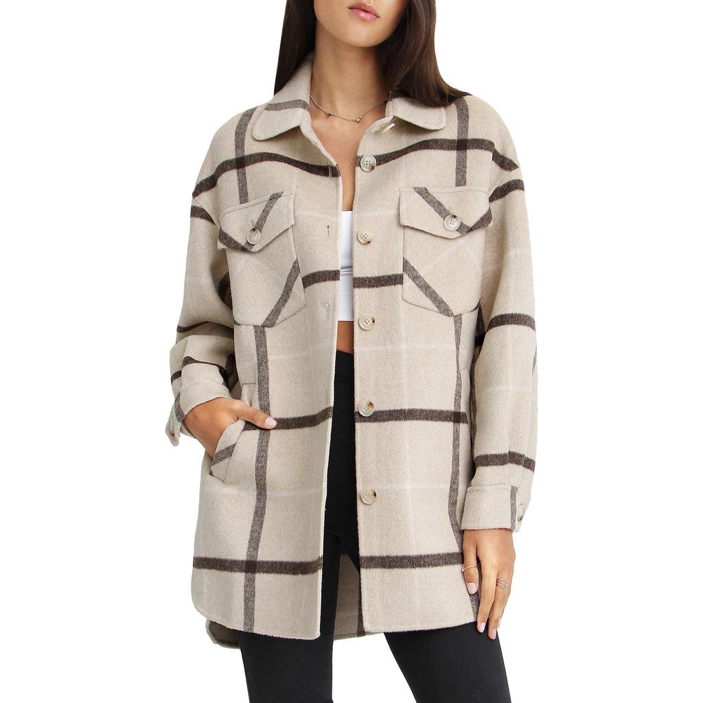 Belle & Bloom BELLE AND BLOOM Rivers Edge Plaid Shacket in Beige at Nordstrom Rack, Size X-Small