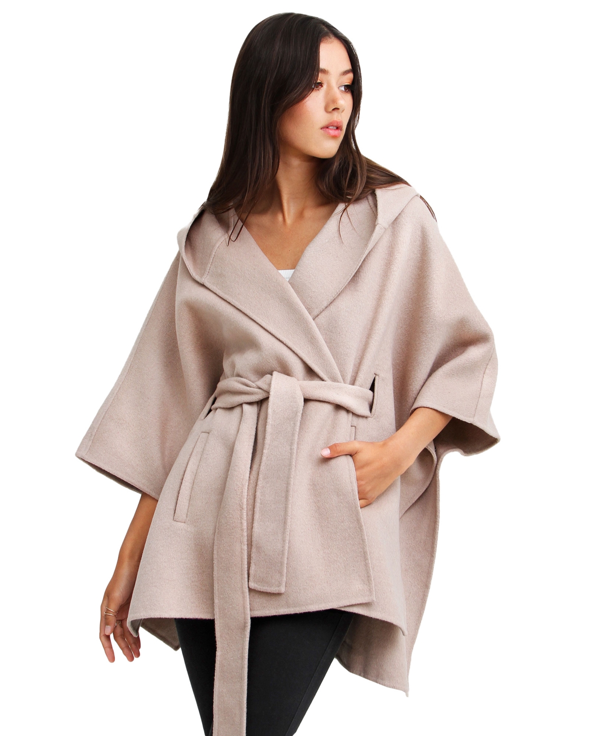 Belle & Bloom Jackson Landing Wool Blend Cape Coat - Sand