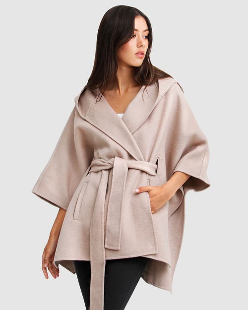 Belle & Bloom Jackson Landing Wool Blend Cape Coat in Sand at Nordstrom, Size One Size Au