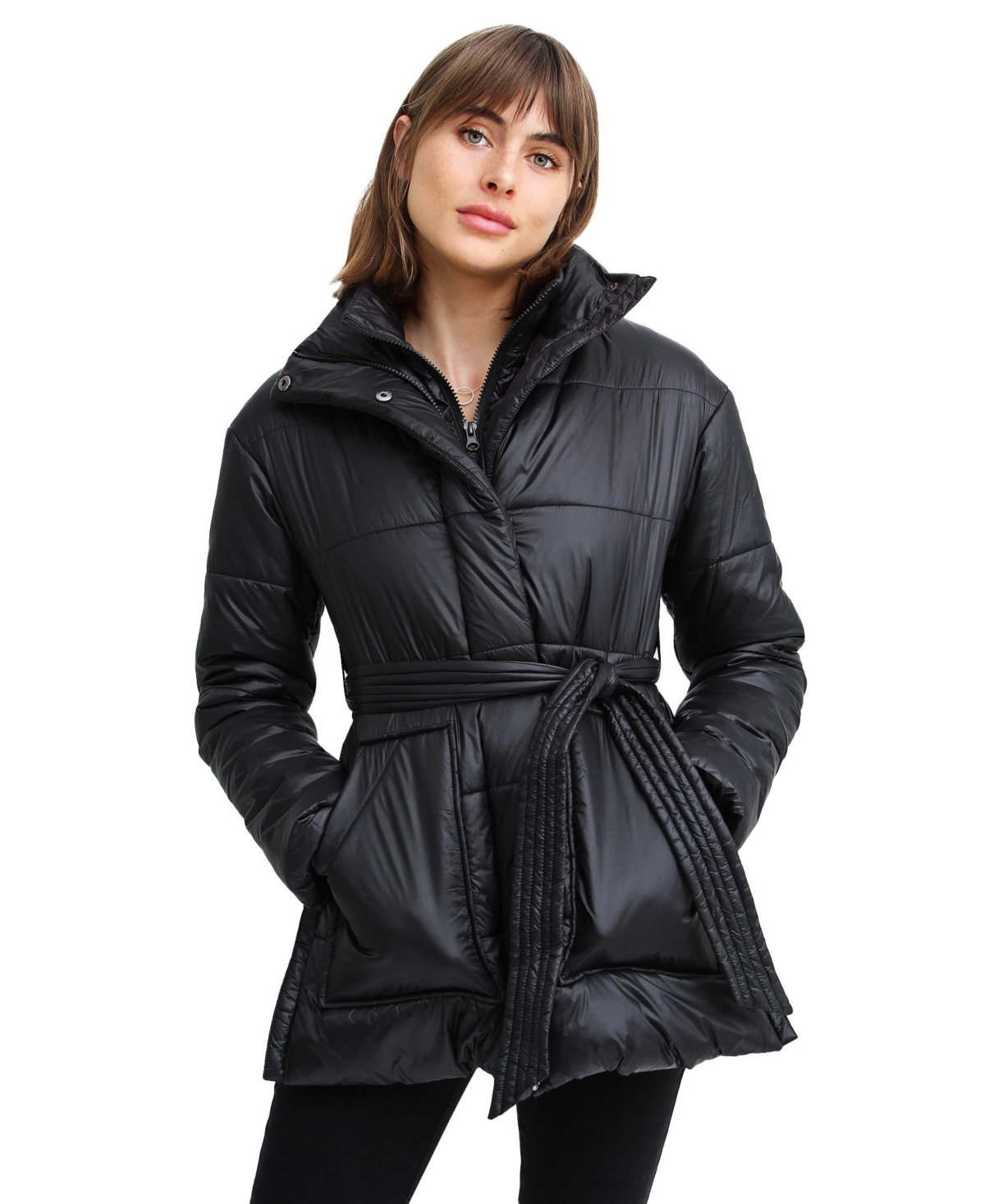 Belle & Bloom Moonrise Belted Puffer Jacket - Black