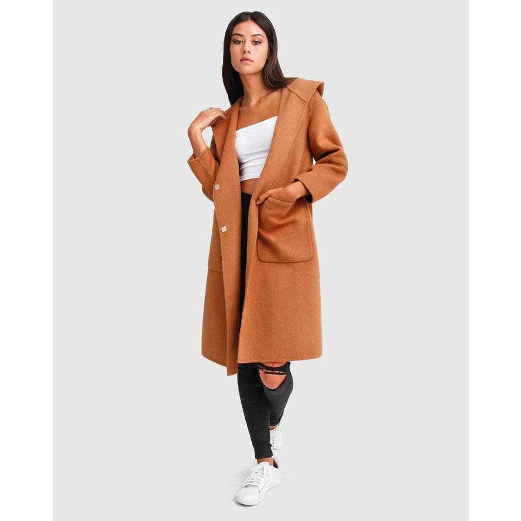 Belle & Bloom Walk This Way Wool Blend Oversized Coat in Camel at Nordstrom, Size X-Large Au