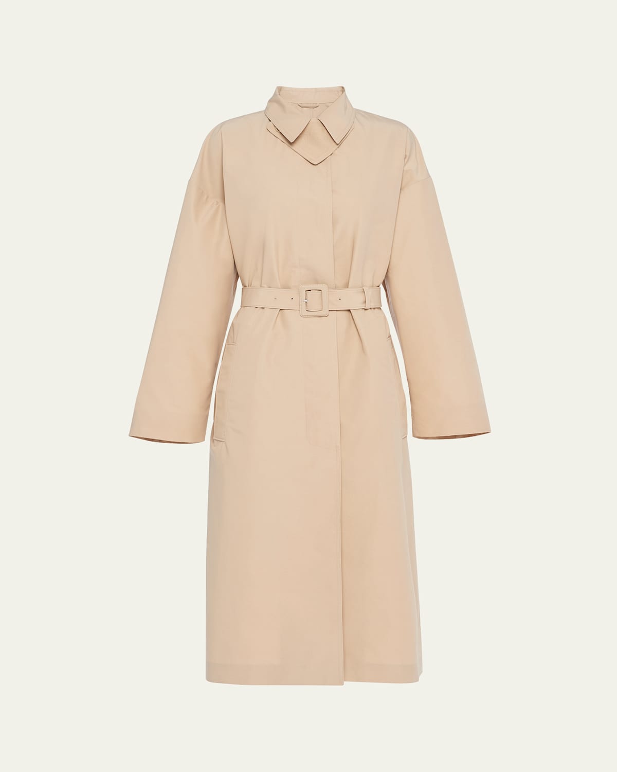 Belted Poplin Trench Coat