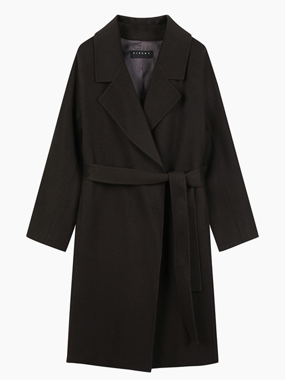 Belted Wool Tailored Collar Coat (SACT83461BR)