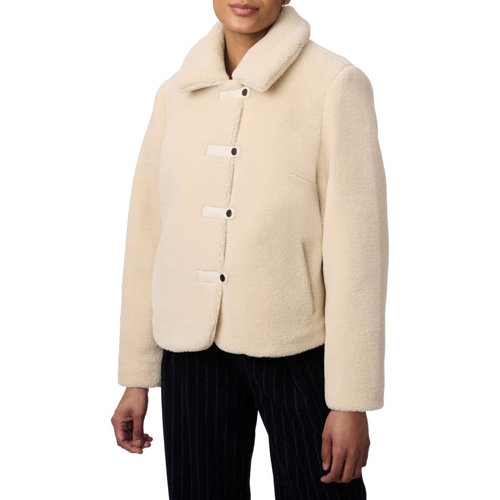 Bernardo Short Faux Shearling Coat in Cream at Nordstrom Rack, Size Large