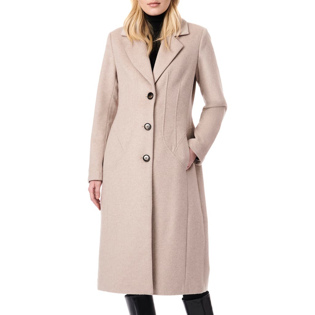 Bernardo Tailored Wool Blend Coat in Melange Beige at Nordstrom, Size X-Small