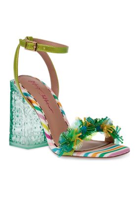 Betsey Johnson Quinta Heeled Sandals, Green, 6.5M