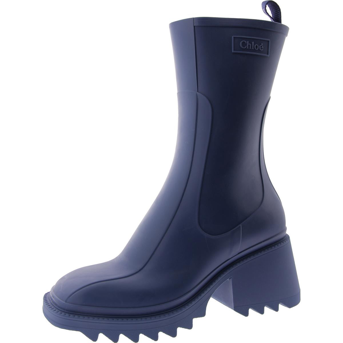 Betty Womens Square Toe Heeled Rain Boots