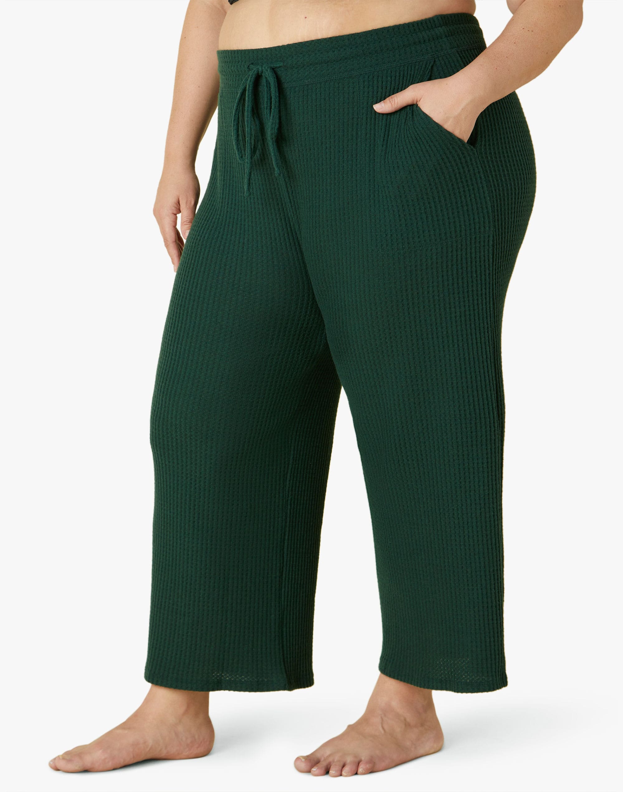 Beyond Yoga Waffle Knit Wide Leg Cropped Pants (1X-4X)