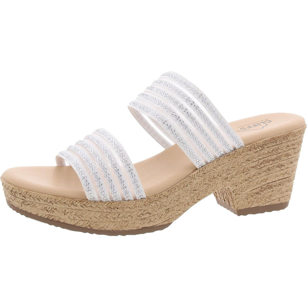 Bia Womens Textured Rhinestone Espadrilles