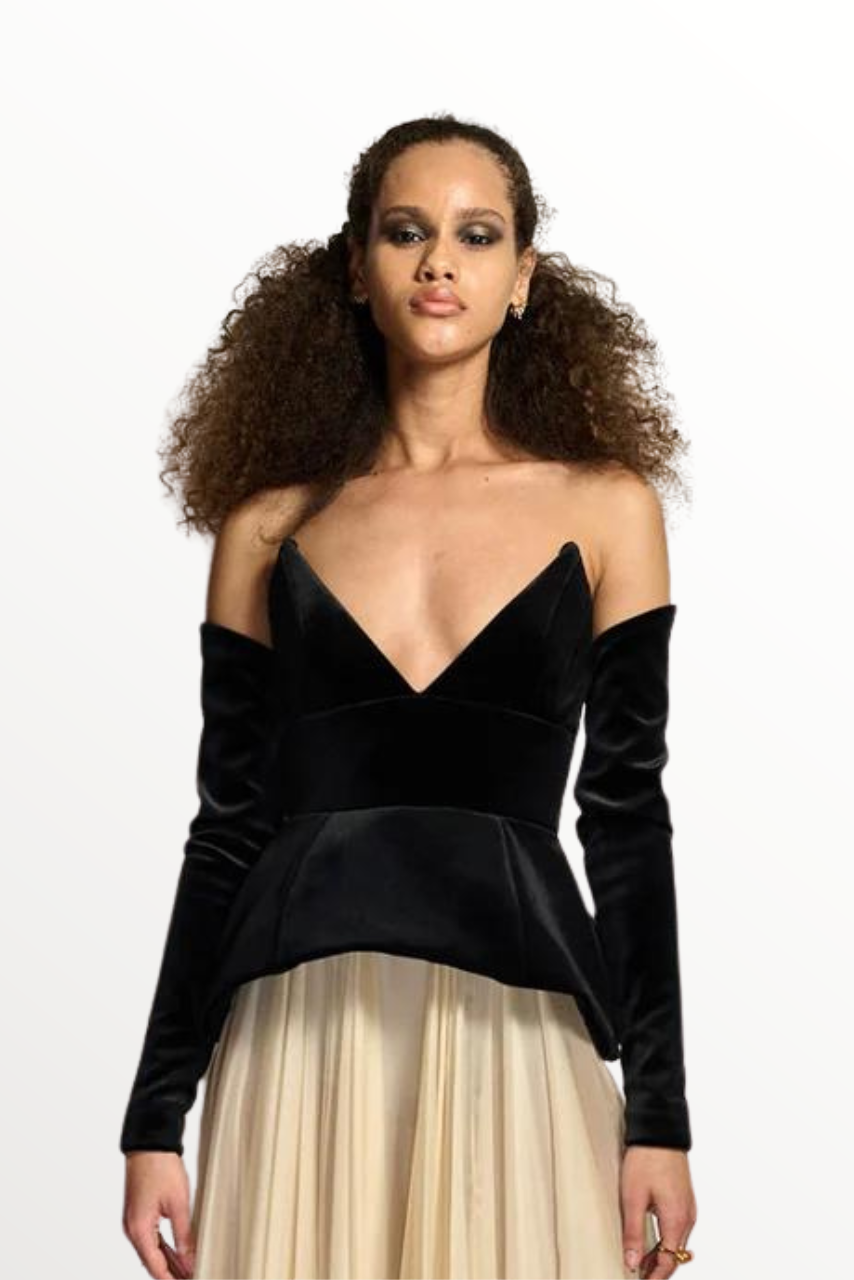 Bibhu Mohapatra Velvet Peplum Top