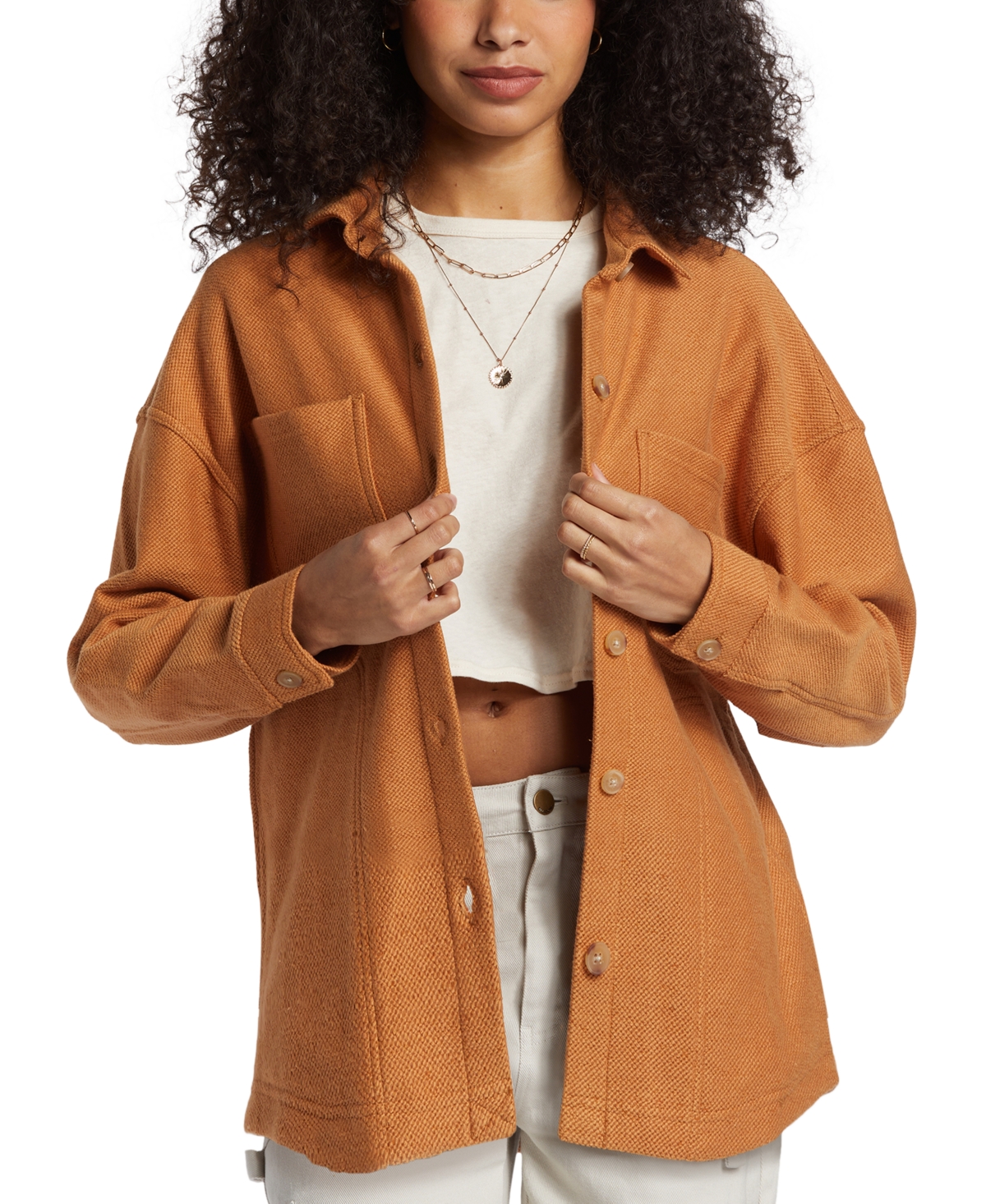 Billabong Juniors' Everytime Oversized Shacket - Sandalwood