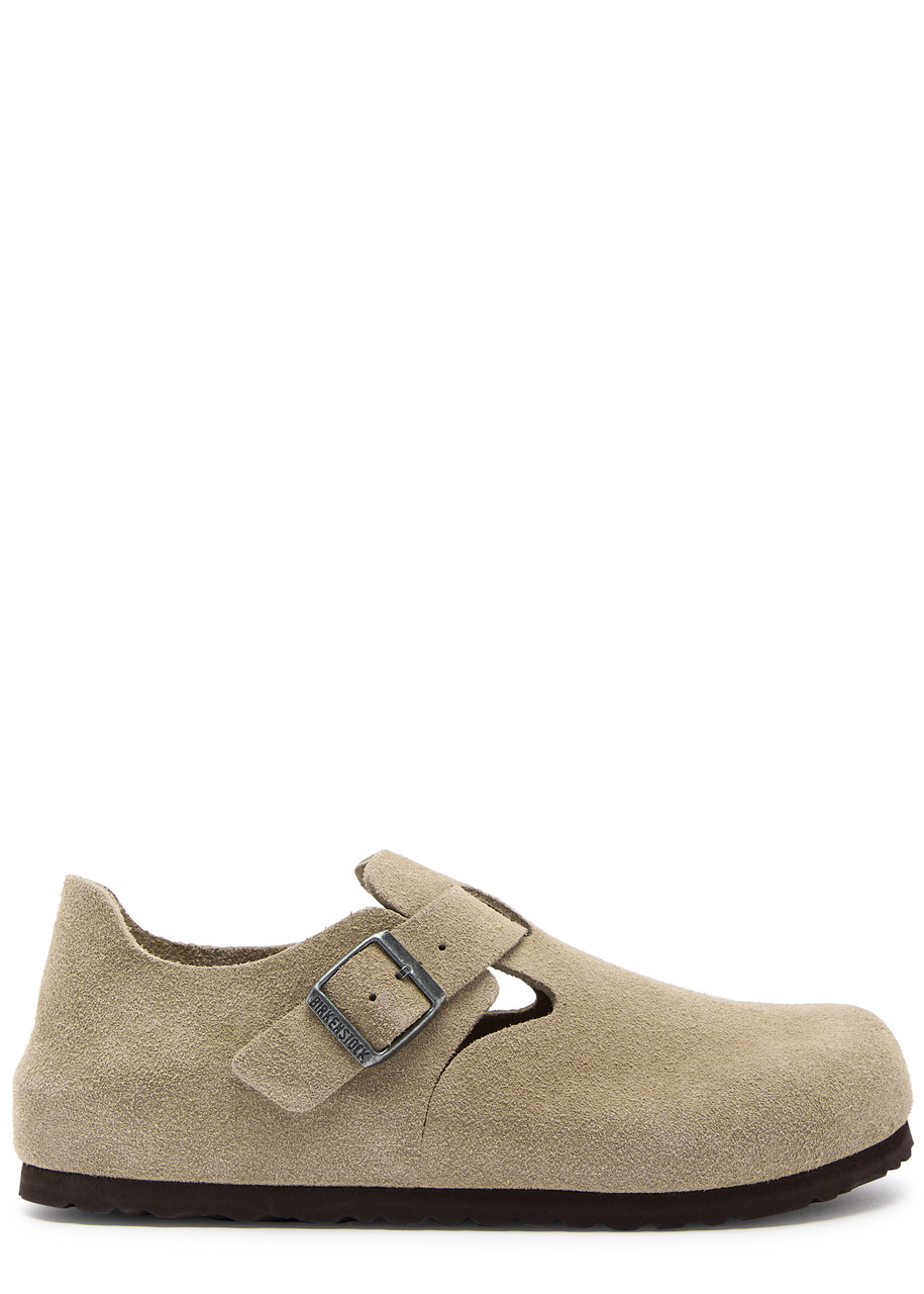 Birkenstock London Suede Clogs - Taupe - 39 (IT39/ UK6)