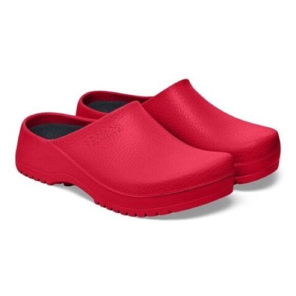 Birkenstock Super-Birki Red Polyurethane Clogs Shoes, Women's (Size 7)