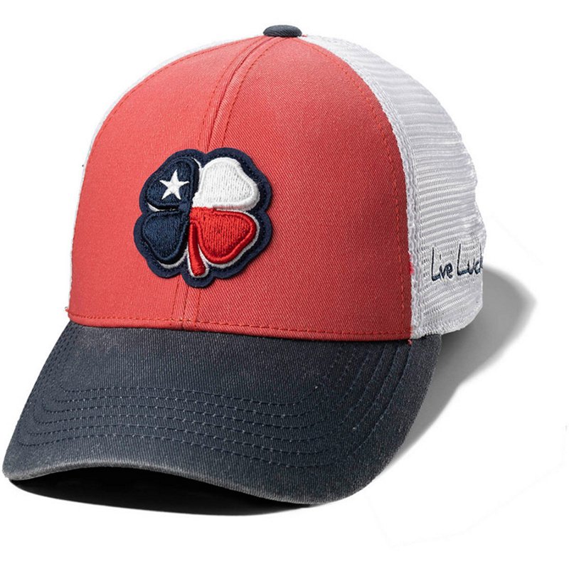 Black Clover Adults' Texas State Two-Tone Vintage Adjustable Snapback Hat Red/Navy Blue - Golf Headwear at Academy Sports