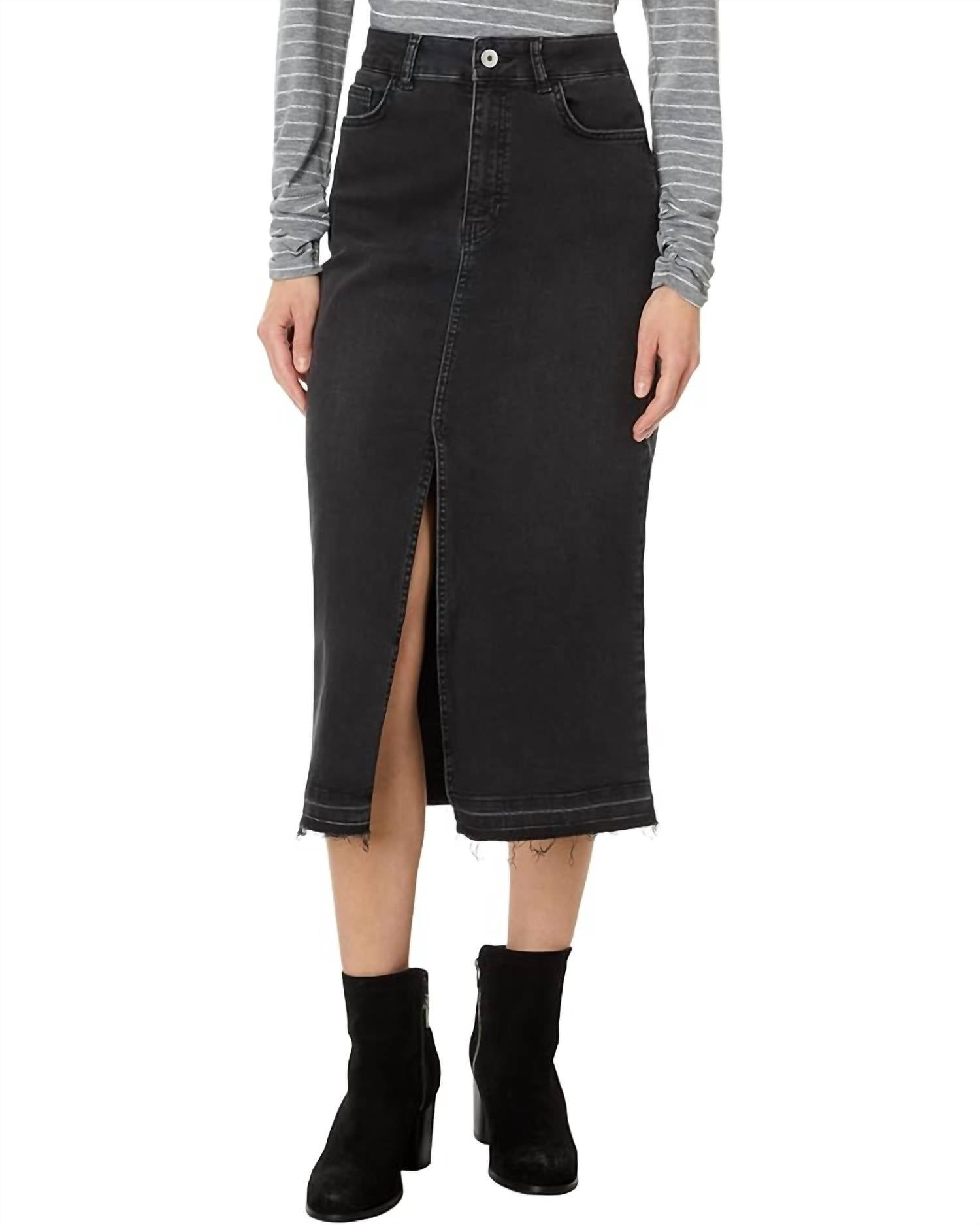 Black Denim Skirt