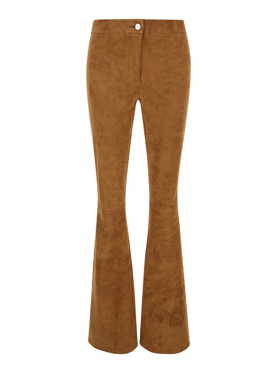 Black Flared Trousers In Suede Woman