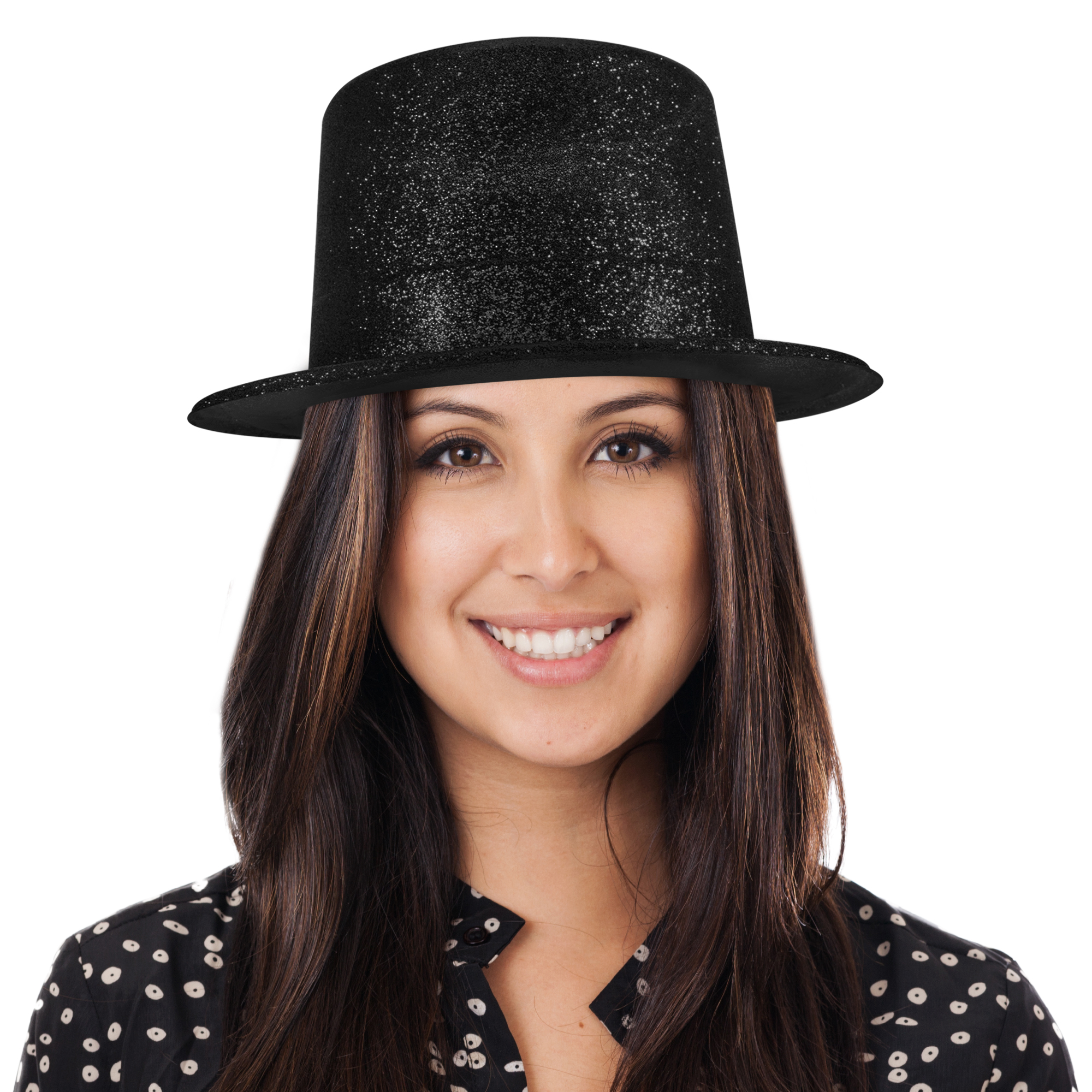 Black Glitter Top Hat by Windy City Novelties