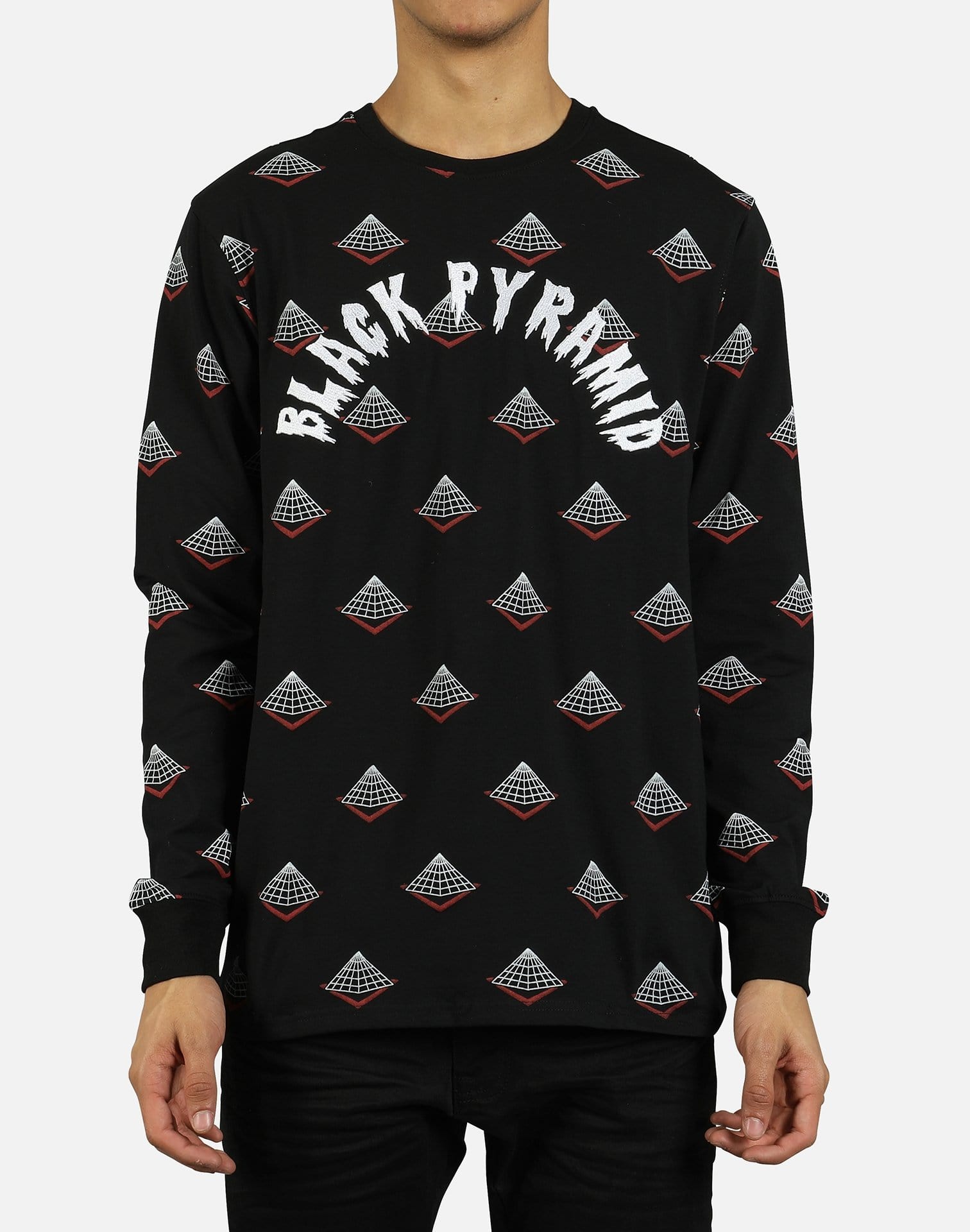 Black Pyramid DRIP LOGO MONOGRAM LONG-SLEEVE SHIRT