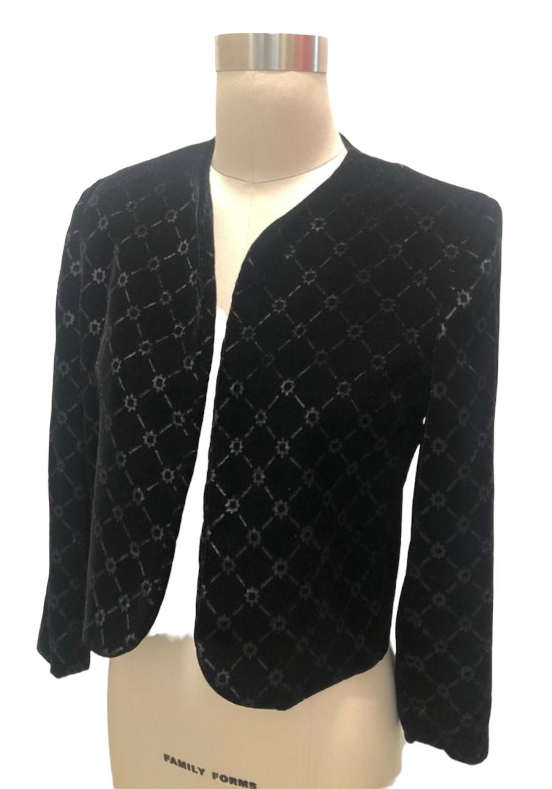 Black Velvet Blazer, Cut Velvet, Special Occasion