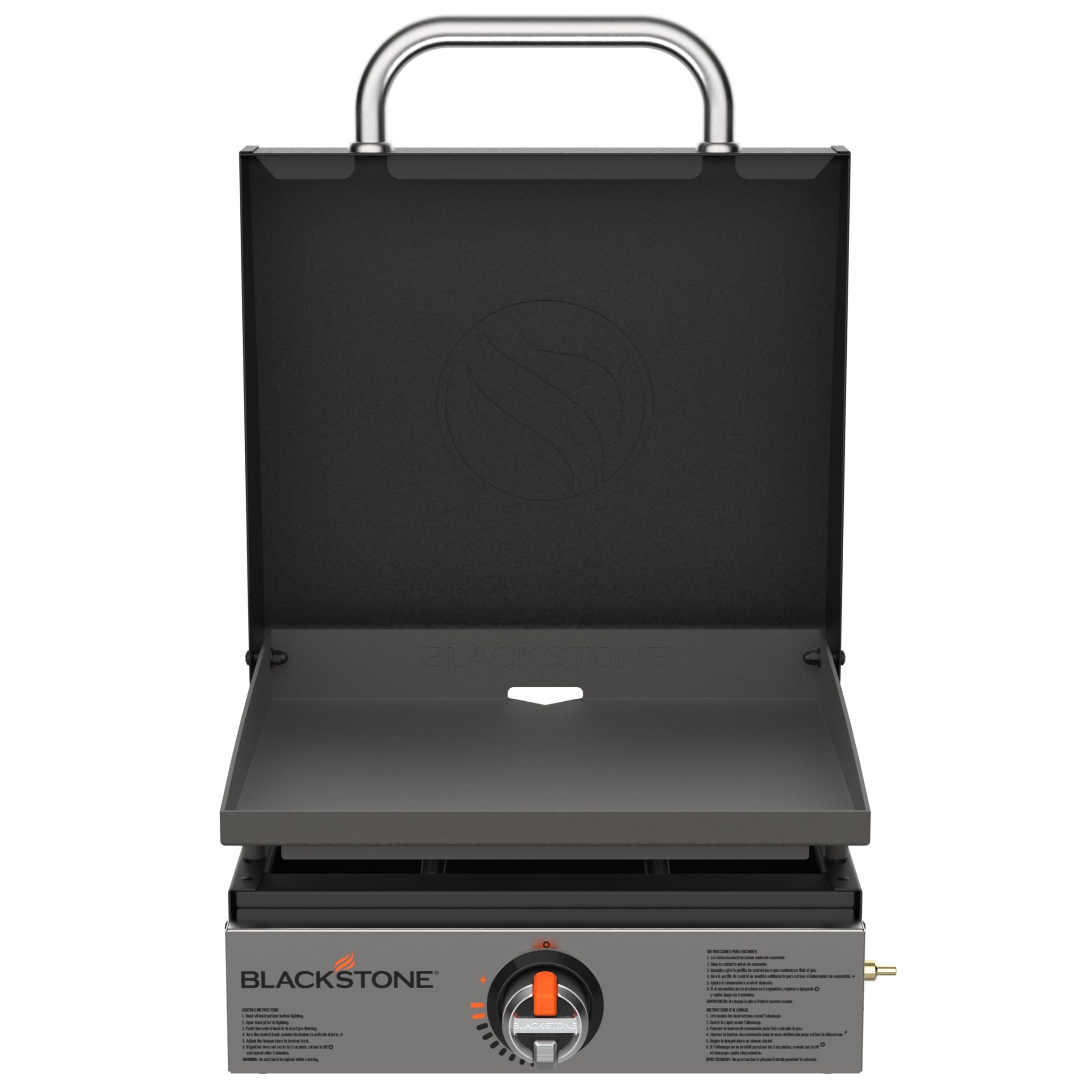 Blackstone 17" Original Tabletop Griddle with Hood 267-Sq in Black Powder Coat Portable Liquid Propane Grill Stainless Steel | 2143