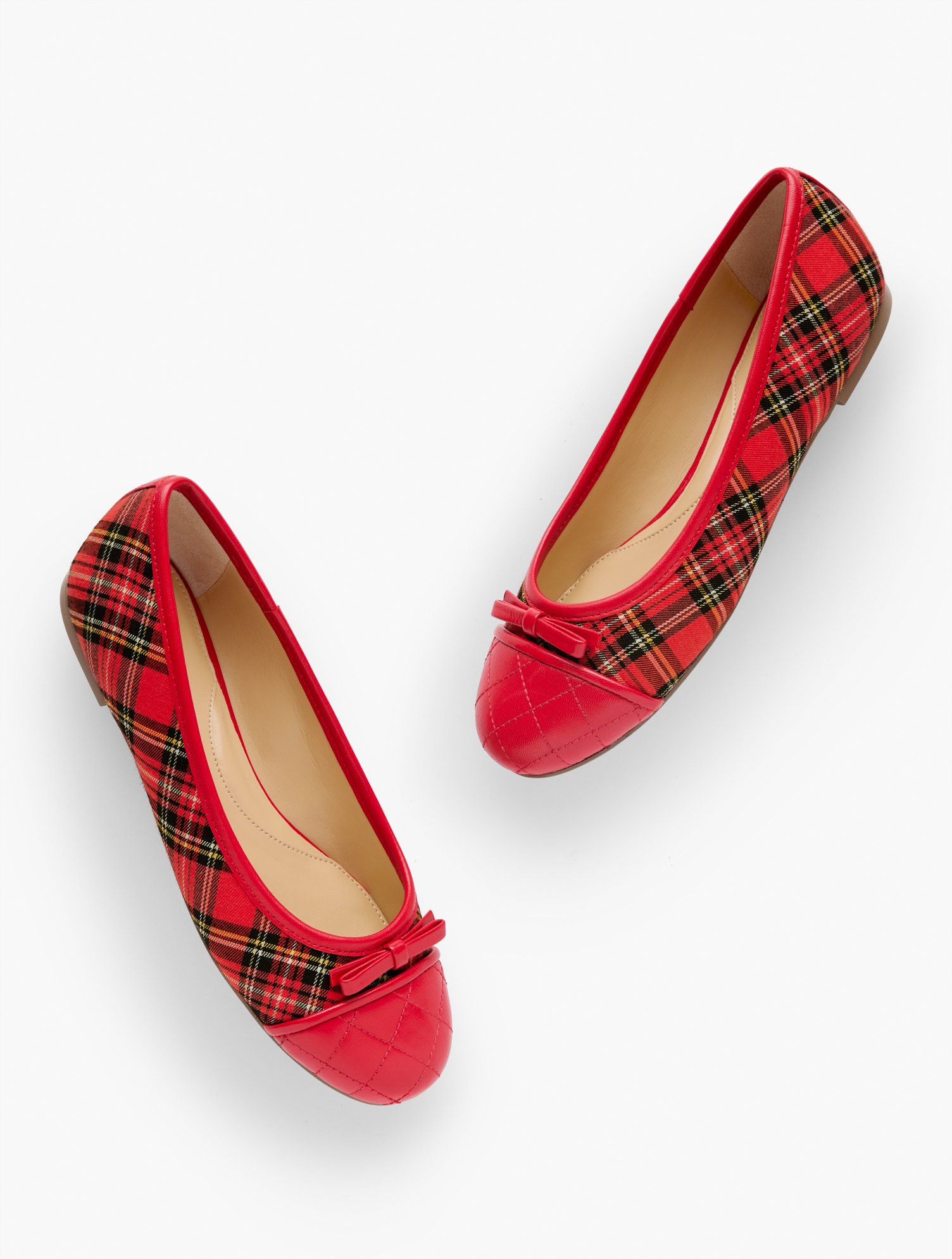 Blair Cap Toe Ballet Flats - Tartan Plaid - Red - 6 1/2 M Talbots