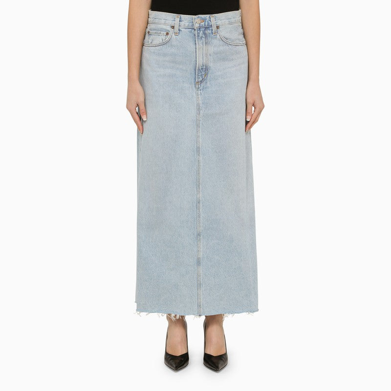 Blue Denim Long Skirt