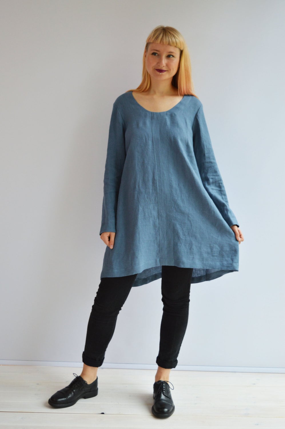 Blue Linen Tunic, Plus Size Tunic Top, Tunic For Women, Womens Tunic, Loose Linen Tunics, Plus Clothing, Dress Women