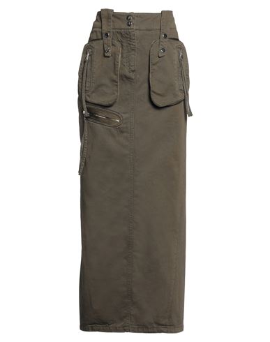 Blumarine Woman Denim skirt Military green Size 2 Cotton, Viscose