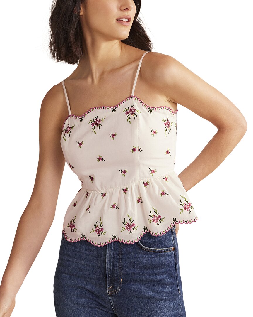 Boden Embroidered Peplum Top