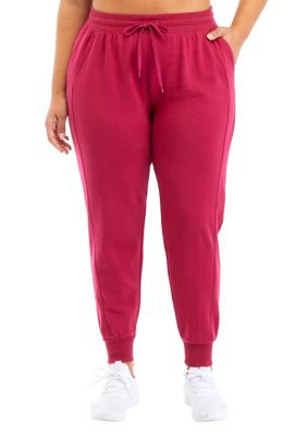 Body & Sol Women's Plus Size Endurance Joggers, Red, 1X