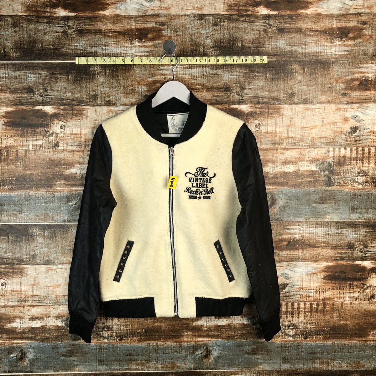 Bomber Jacket Garula White Bombers Varsity Jacket A1297, Women's (Size Medium)