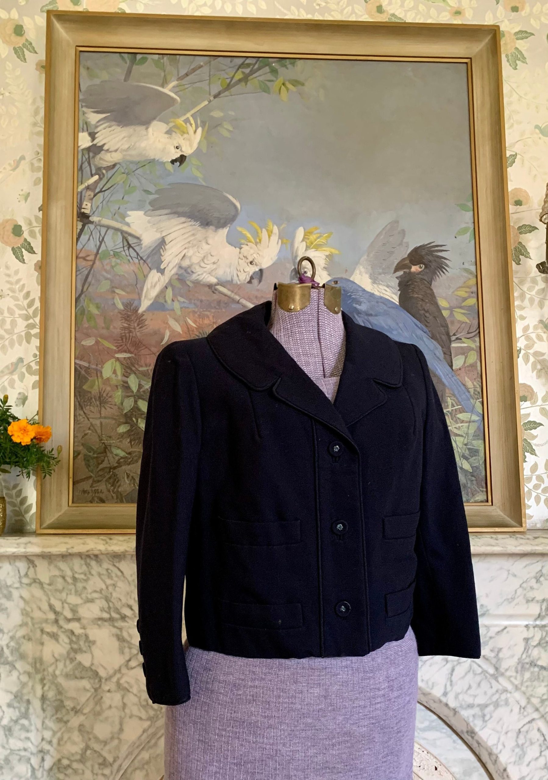 Bond 1960S Blazer. Navy Blue Cropped Jacket