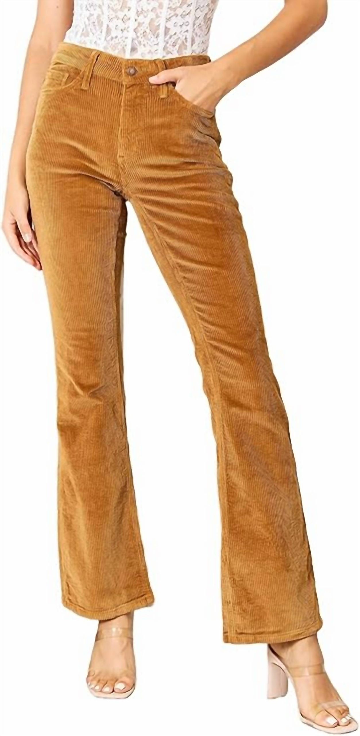 Bootcut Corduroy Pants In Camel