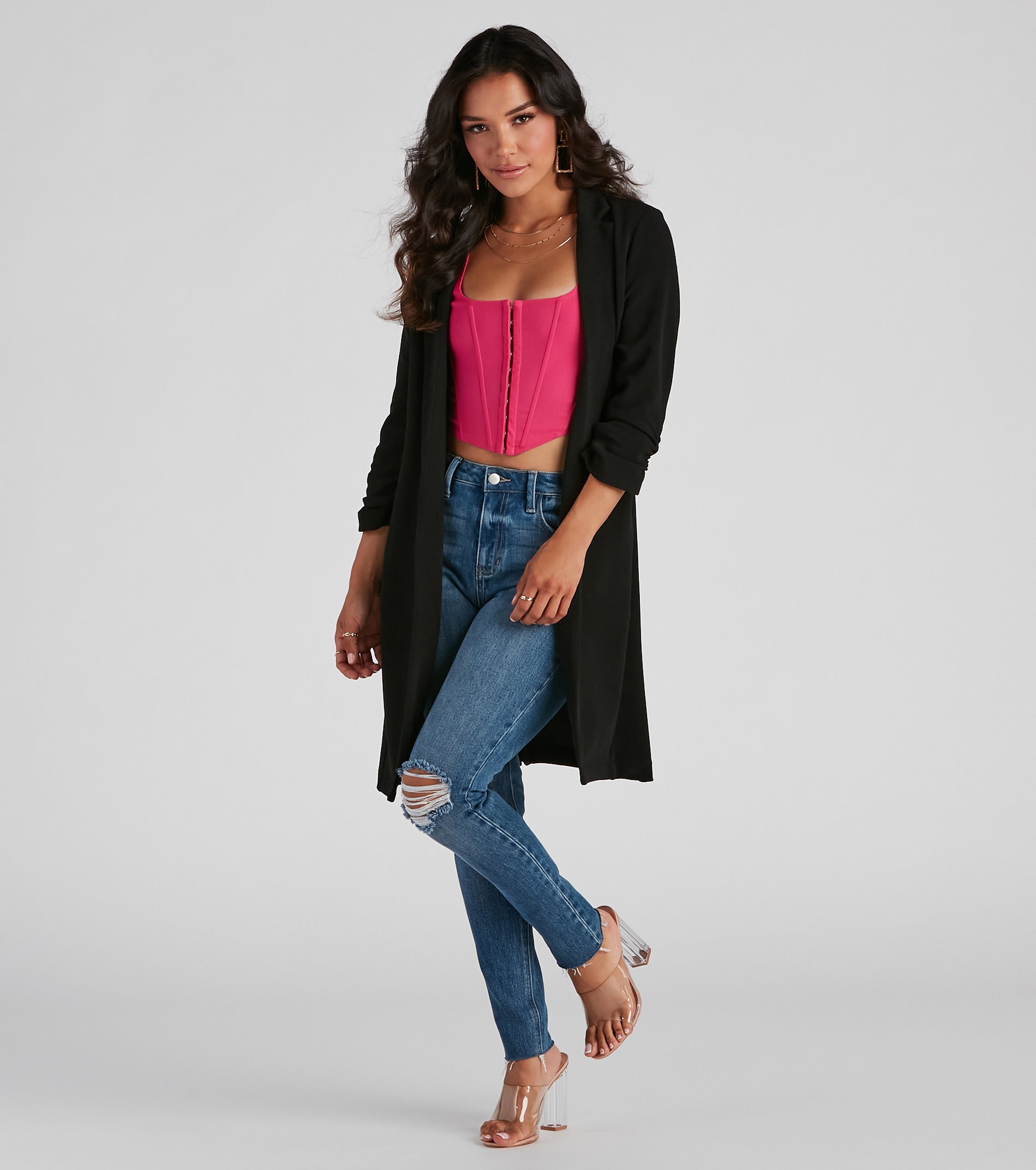 Boss Babe Crepe Longline Blazer