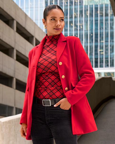 Boston Proper - Racing Red - Classic Tailored Coat - 0